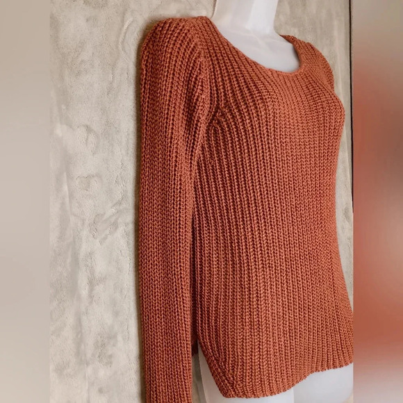 TRIBAL JEANS caramel brown knit sweater (#962) - Picture 4 of 6